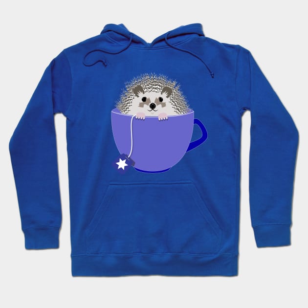 Chanukah Tea Cup Hedgehog Hoodie by Theokotos